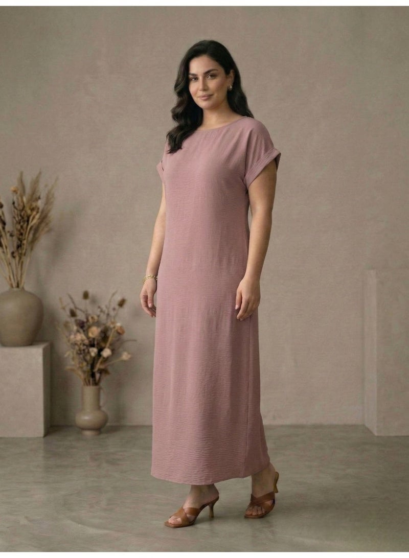 طقم عباية داخلية CEY فاخر من MA، فستان ماكسي نسائي طويل ومحتشم، كاجوال/رسمي تحت العباية (جلابية)، مريح ذو ملمس ناعم على الجسم، قماش جيد التهوية ومناسب للارتداء في جميع الفصول (المقاسات من S إلى XL). - Image 4