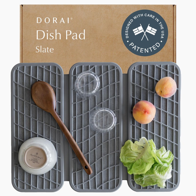 Dorai Dorai Home Dish Pad  QuickDry Diatomite Stone Drying Mat for Kitchen Counter 199 x 152 x 052 Slate 