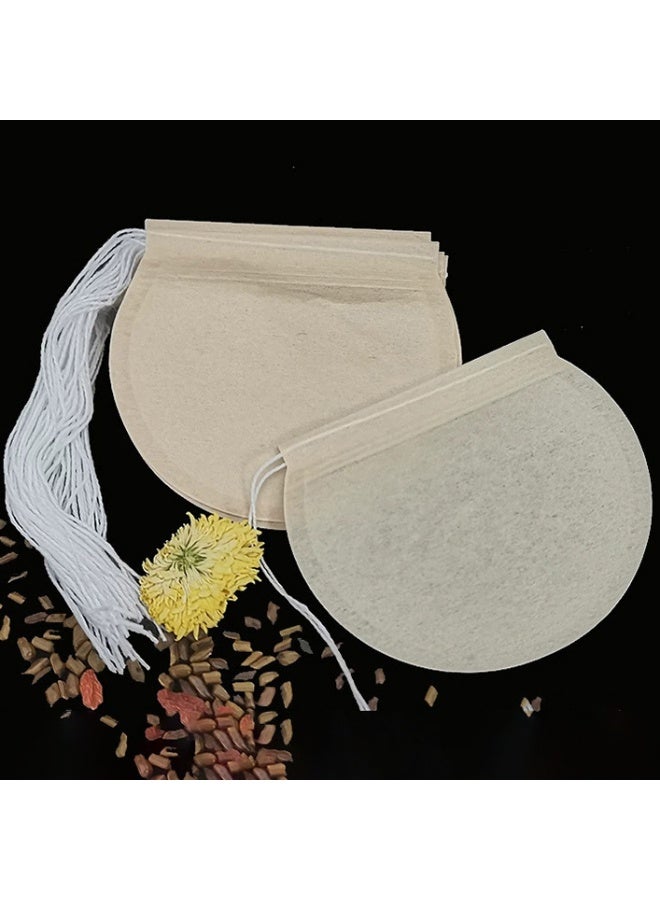 100-Piece Tea Bags for Loose Leaf Tea Empty Tea Bags Disposable Round Natural Tea Filter Bags - Image 1