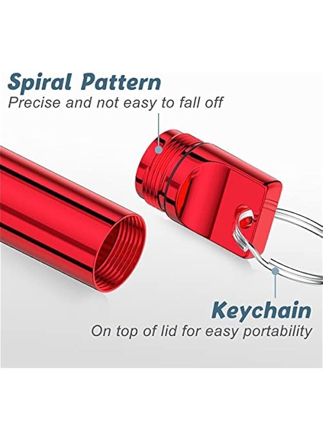 Pill Holder Keychain, Pill Box for Purse, Portable Pill Organizer Container, Small Pocket Travel Pill Case with Keychain, Waterproof Metal Pill Medicine Bottle for Outdoor Travel (2 Pack) - Image 3