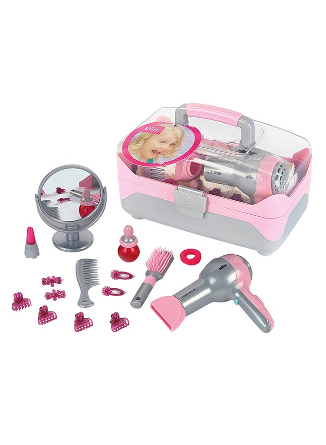 كلاين تويز Braun Hairdresser'S Case I With Battery-Powered Hairdryer I Lots Of Hairdressing And Styling Accessories I Gift Toys For Girls I Toy For Children Aged 3 Years And Up - Image 3