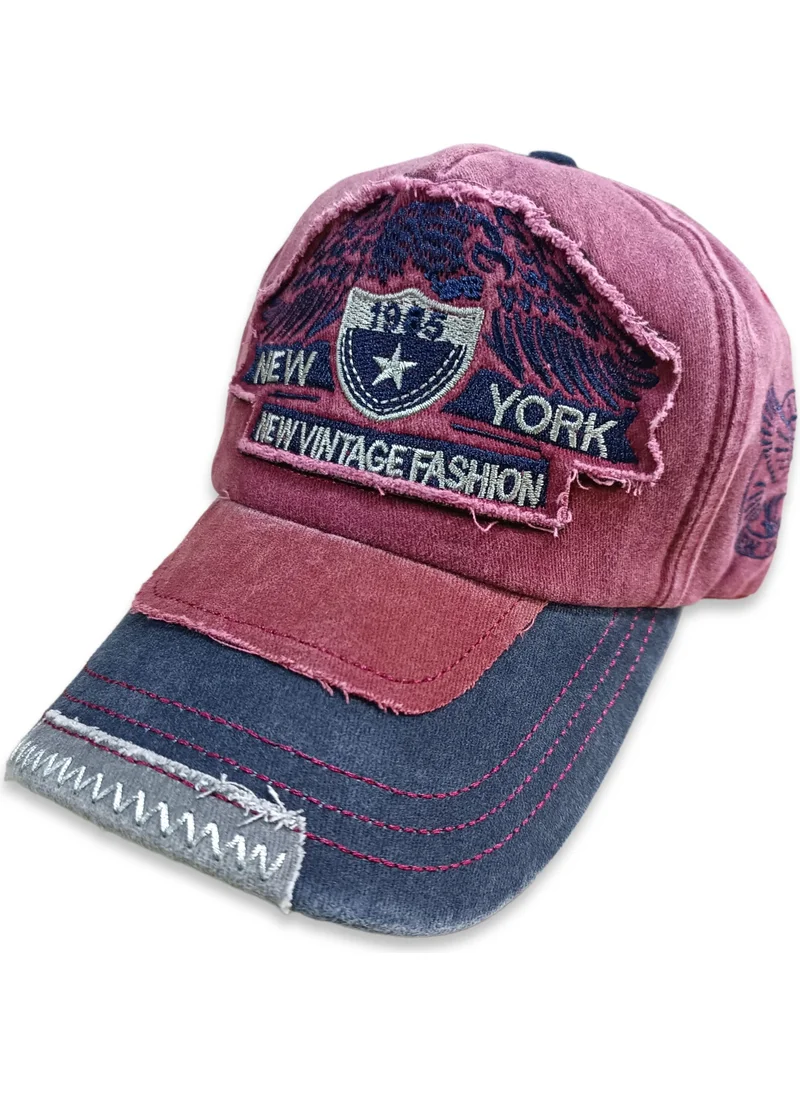 Şapka Market Hat Market Newyork Vintage Burgundy Baseball Hat