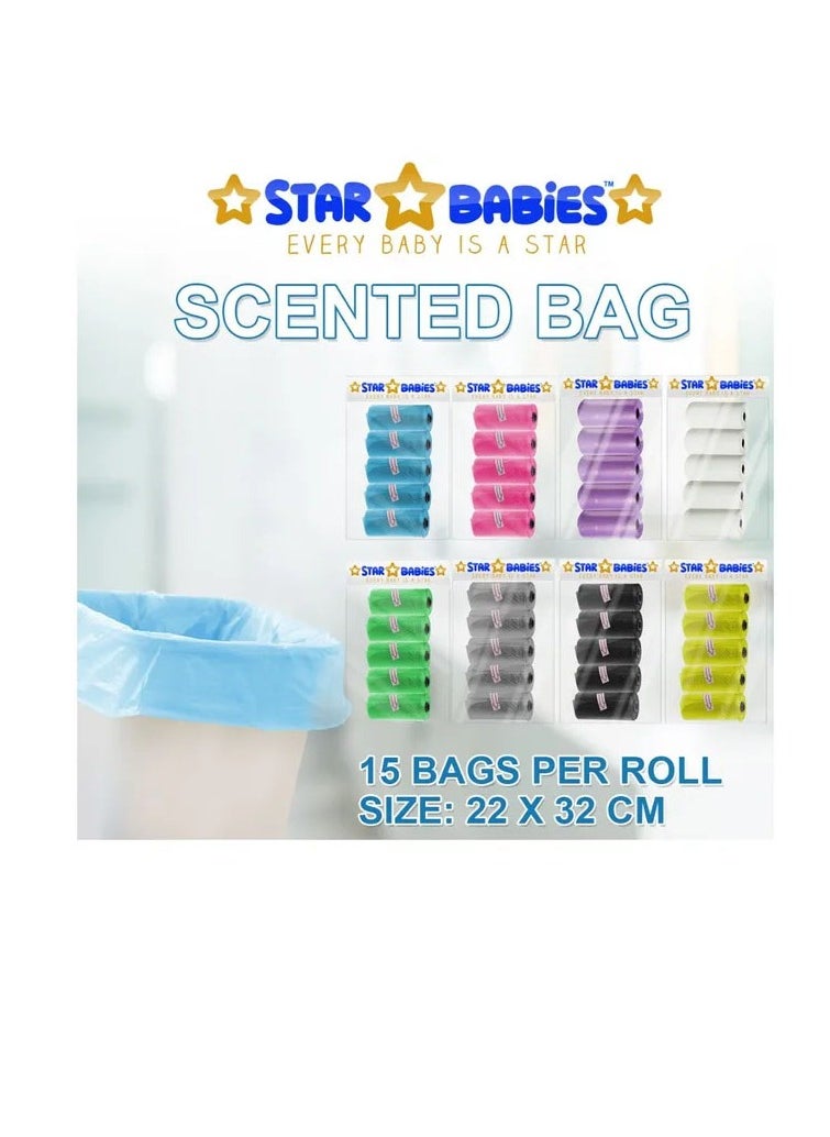 STAR BABiES Star Babies - Scented Bag Roll - Pack of 50/750 Bags w/ 2 Dispenser - Blue  - Image 4