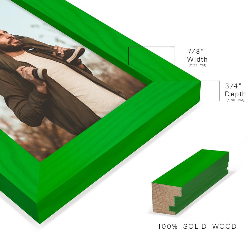 Renditions Gallery 5x7 inch Picture Rainforest Wood Grain Frame  High-end Modern Style  Made of Green Colored Solid Wood and High Definition Glass for Wall and Tabletop Photo Display - Image 3