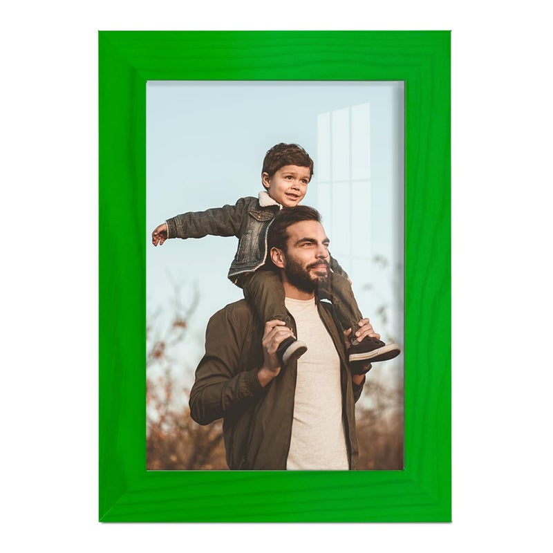 Renditions Gallery 5x7 inch Picture Rainforest Wood Grain Frame  High-end Modern Style  Made of Green Colored Solid Wood and High Definition Glass for Wall and Tabletop Photo Display - Image 1