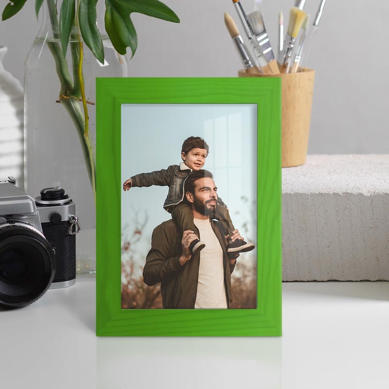 Renditions Gallery 5x7 inch Picture Rainforest Wood Grain Frame  High-end Modern Style  Made of Green Colored Solid Wood and High Definition Glass for Wall and Tabletop Photo Display - Image 2