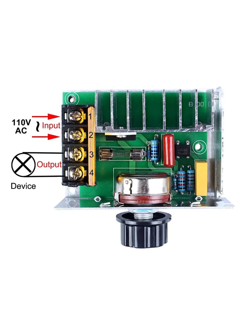جهاز تحكم سرعة مضيء 110 ~ 220V AC 4000W لتنظيم سرعة المحرك - Image 5