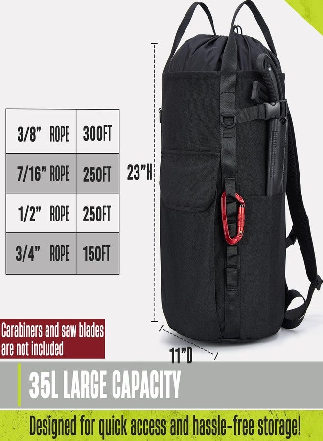 PAMLIAPY Arborist Rope Bag, 35L Tree Climbing Rope Bag, Arborist Equipment Bucket Backpack, Arborist Gear Carrier Bag with Side Pockets, Tough Rock Climbing Backpack, Rock and Tree Climbing Gear - Image 3