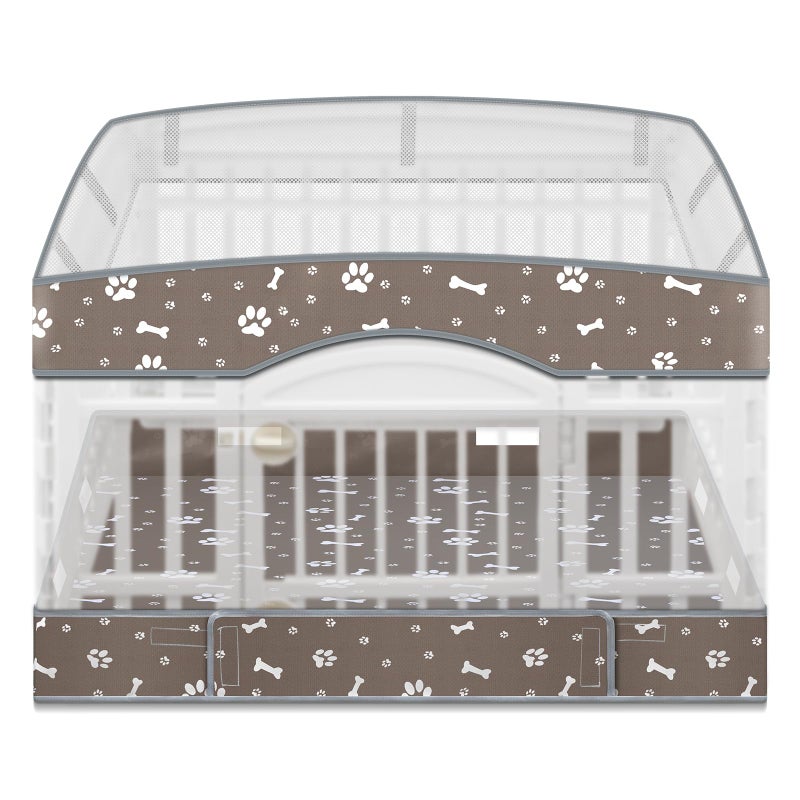 SilTriangle 2 Pack Dog Playpens Cover and Bottom Mat Fits for 36 Inch 4 Panels Pet PlayPen, Dog Crate Cover Puppy Exercise Pad, Reusable Washable, Hoop and Loop Design, Playpen Not Included(Grey) - Image 1