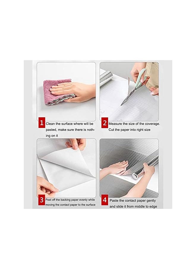 X spring Kitchen Oil Proof Wallpaper, Kitchen Stickers Self Adhesive Kitchen Aluminum Foil Stickers Waterproof, Kitchen Backsplash Wallpaper Stickers For Kitchen, Cupboard, Wall, Stove (0.4M X 5M)  - Image 4