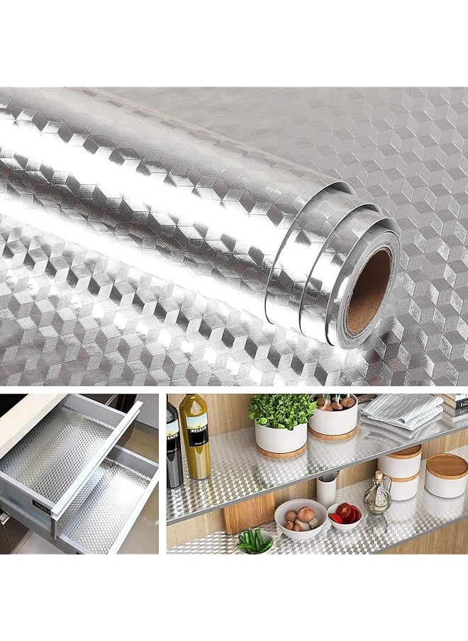 X spring Kitchen Oil Proof Wallpaper, Kitchen Stickers Self Adhesive Kitchen Aluminum Foil Stickers Waterproof, Kitchen Backsplash Wallpaper Stickers For Kitchen, Cupboard, Wall, Stove (0.4M X 5M)  - Image 1