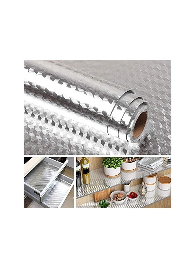 X spring Kitchen Oil Proof Wallpaper, Kitchen Stickers Self Adhesive Kitchen Aluminum Foil Stickers Waterproof, Kitchen Backsplash Wallpaper Stickers For Kitchen, Cupboard, Wall, Stove (0.4M X 5M)  - Image 2