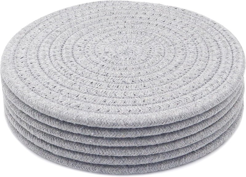 KITLAB 8 Inch Trivets for Hot Dishes Hot Pots and Pans Thick Heat Resistant Large Coaster for Kitchen Hot Pads Kitchen Essentials Kitchen Decor for Table  Countertop 6 Pcs - Image 1
