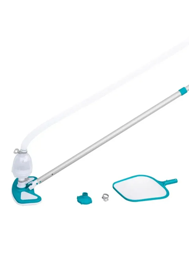 Bestway Bestway Flowclear AquaClean Pool Maintenance Kit, Deluxe Pool Cleaning Set with Telescopic Pole, Vacuum Head, Skimmer Net & Brush for Above Ground Swimming Pools