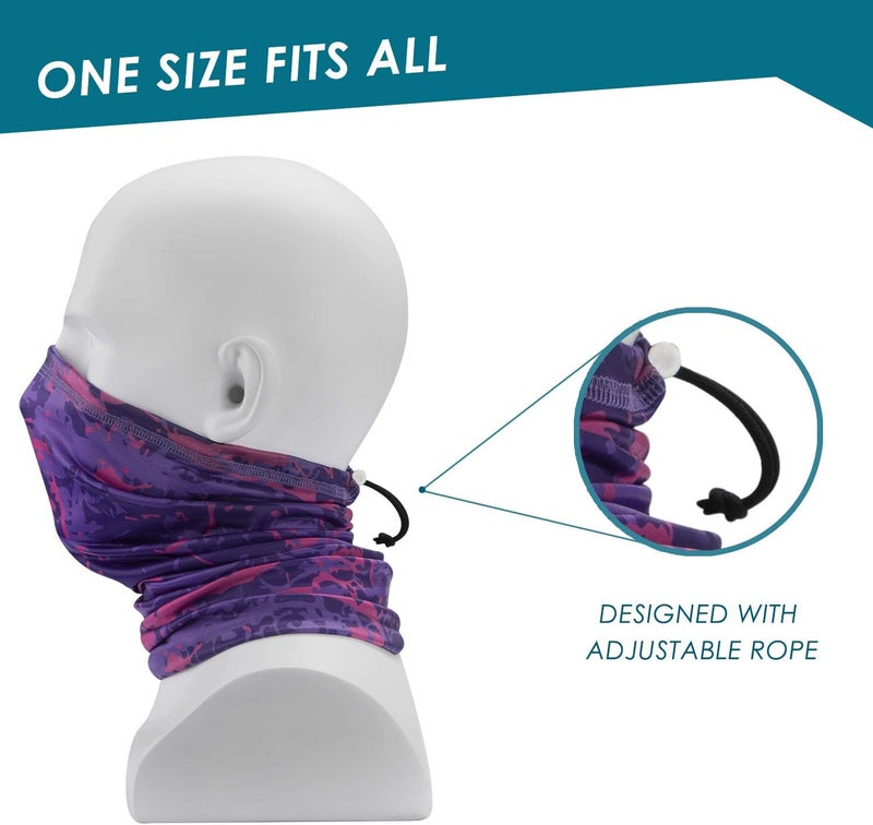 Doerix Neck Gaiter Face Mask Reusable, Cloth Face Masks Bandana Balaclava Cover Scarf Shield - Image 4