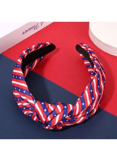 YAHPERN 4Th Of July Headband Accessories Outfits For Women American Flag Headband Usa Flag Star Knotted Headband Red White And Blue Patriotic Wide Top Knot Headband Independence Day Parade Party Gifts  - Image 5