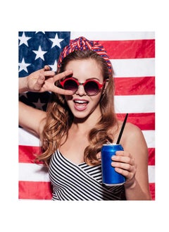 YAHPERN 4Th Of July Headband Accessories Outfits For Women American Flag Headband Usa Flag Star Knotted Headband Red White And Blue Patriotic Wide Top Knot Headband Independence Day Parade Party Gifts  - Image 2