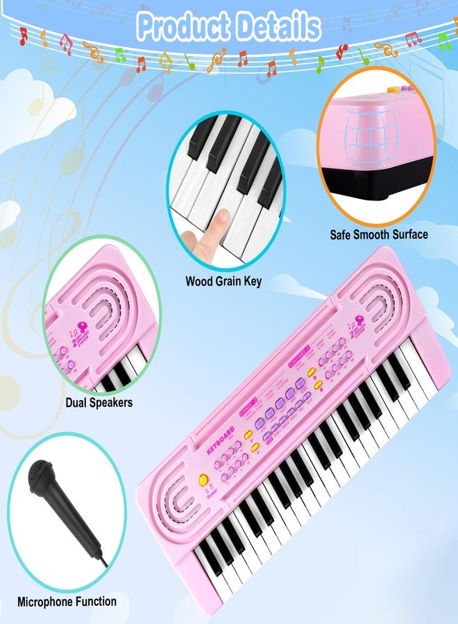 TWFRIC Kids Toddler Toy Piano Keyboard - 37 Key Pianos for Kid Music Toys Instruments with Microphone | Explore Creativity! Perfect Birthday for 3-8 Year Old! (Pink) - Image 4