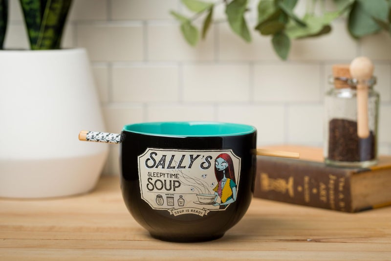 Silver Buffalo Silver Buffalo Disney Nightmare Before Christmas Sally's Sleepy Time Soup Ceramic Ramen Noodle Rice Bowl with Chopsticks  Microwave Safe  20 Ounces  - Image 5