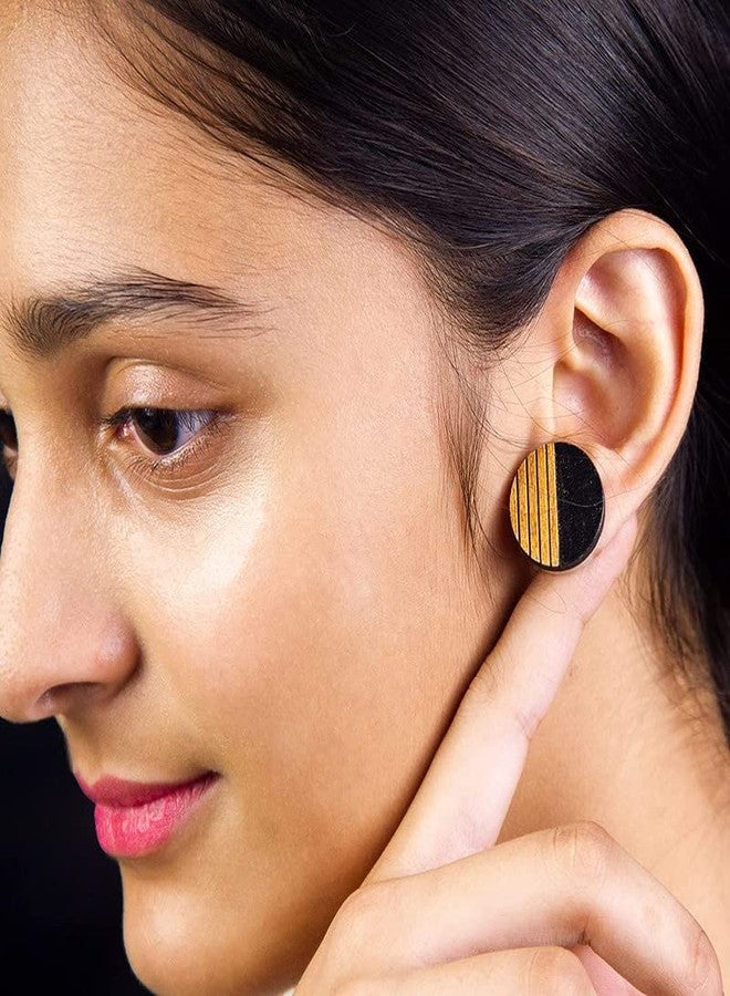 ORENAME Wooden Earrings for Girls and Women 3 Pairs Set Handmade Wooden Earrings with Ear Backs for Women and Girls Different Shapes and Colors (Pack of 3 -Style-1,2,3) - Image 5