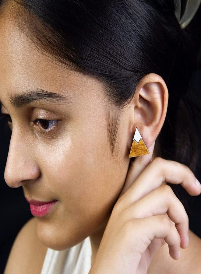 ORENAME Wooden Earrings for Girls and Women 3 Pairs Set Handmade Wooden Earrings with Ear Backs for Women and Girls Different Shapes and Colors (Pack of 3 -Style-1,2,3) - Image 3