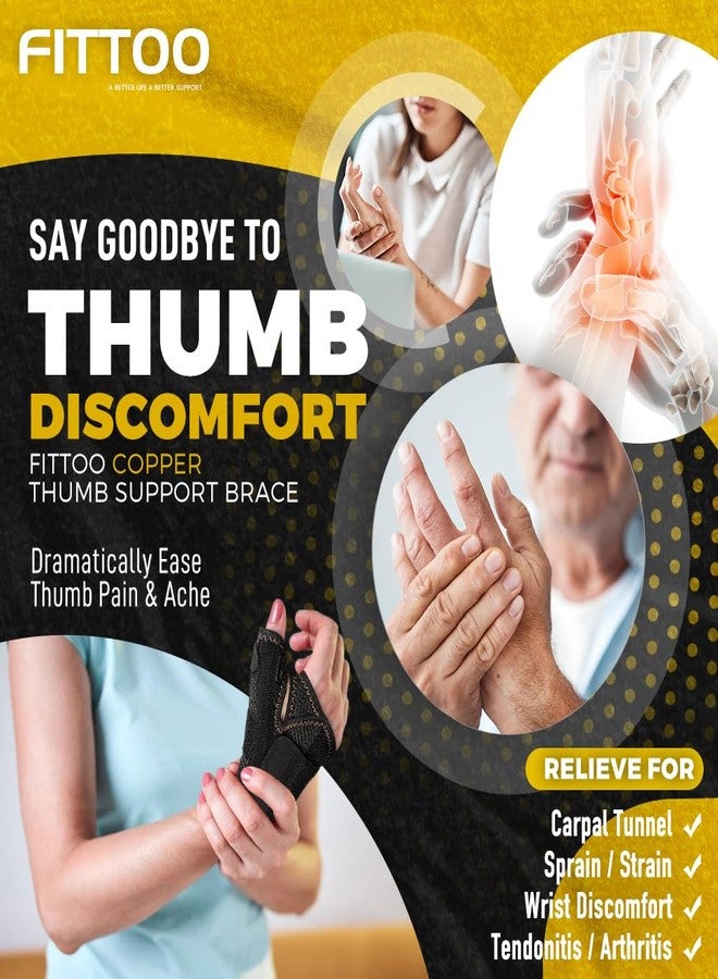 FITTOO Copper Infused Thumb & Wrist Brace for Men and Women - Comfortable CMC Thumb Brace Spica Splint for Pain Relief, Tendonitis, Right & Left Hand - Universal Size - Image 2