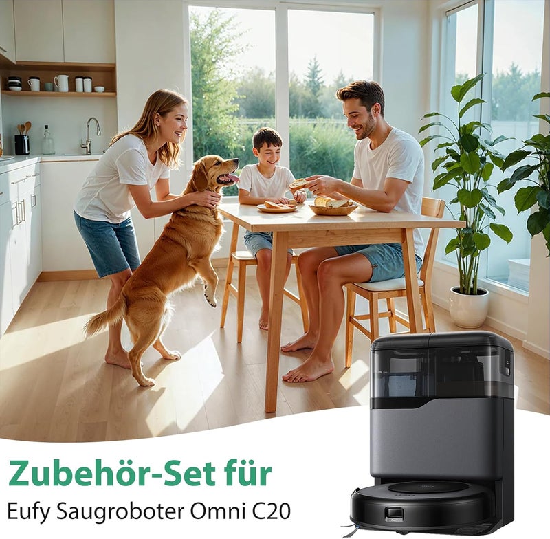 Bpbdzz 32 Piece Accessory Set for Eufy Omni C20 Robot Vacuum Cleaner - Includes 2 Main Brushes, 4 HEPA Filters, 6 Mop Heads, 6 Side Brushes, 6 Dust Bags, 6 Fragrance Tablets, 1 Cleaning Brush - Image 2