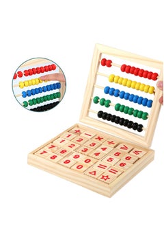 Generic Abacus For Kids Math Preschool Educational Counting Toy With 50 Multi-Color Beads And 30 Wooden Number And Alphabet Blocks For Boys And Girls Ages 3 Years And Above  - Image 1