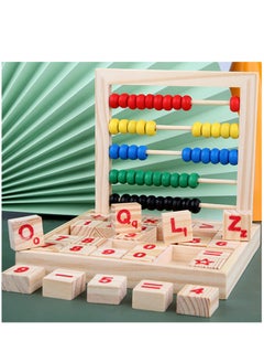 Generic Abacus For Kids Math Preschool Educational Counting Toy With 50 Multi-Color Beads And 30 Wooden Number And Alphabet Blocks For Boys And Girls Ages 3 Years And Above  - Image 5