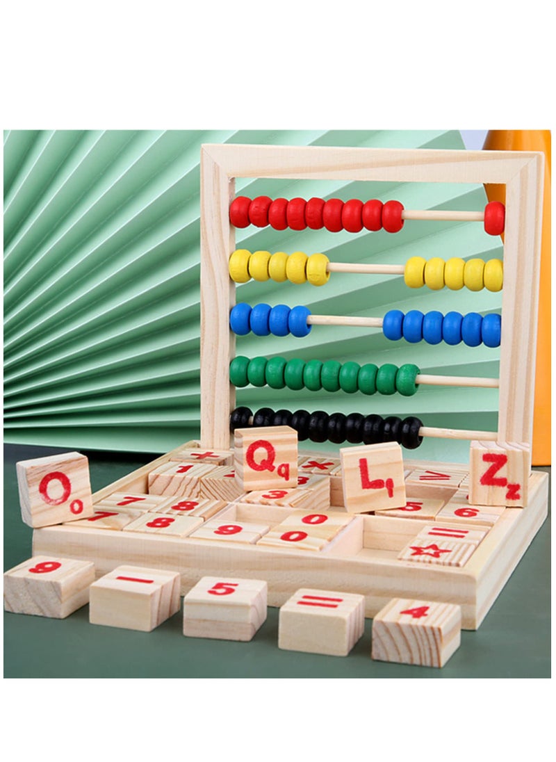 Abacus For Kids Math Preschool Educational Counting Toy With 50 Multi-Color Beads And 30 Wooden Number And Alphabet Blocks For Boys And Girls Ages 3 Years And Above  - Image 5