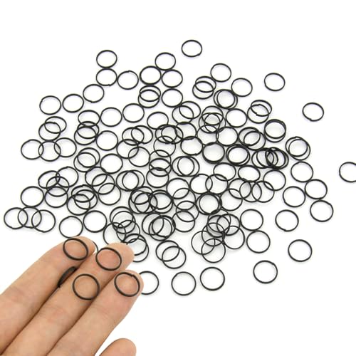 ZoloAJay 200pcs 12mm Mini Split Jump Ring with Double Loops Small Round Metal Black Key Rings Connectors for Making Handwork Charms Pendants Key Chains Ornaments DIY Crafts Accessories - Image 1