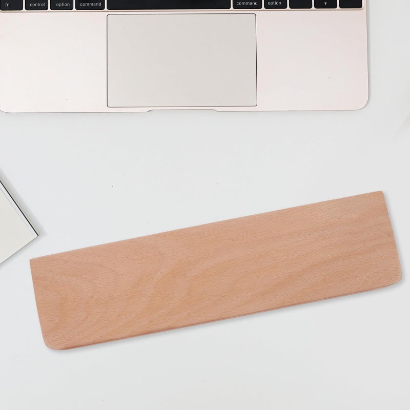 Ergonomic Wooden Keyboard Wrist Rest 300x80x18mm with Non Slip Base for Office Home Computer - Image 5