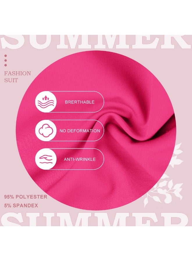 Loquat Womens Medical Scrubs Set Medical Uniform Set Rose Red - Image 5