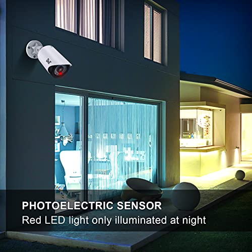 BNT Dummy Fake Security Camera, with One Red LED Light at Night, for Home and Businesses Security Indoor/Outdoor (4 Pack, White) - Image 4
