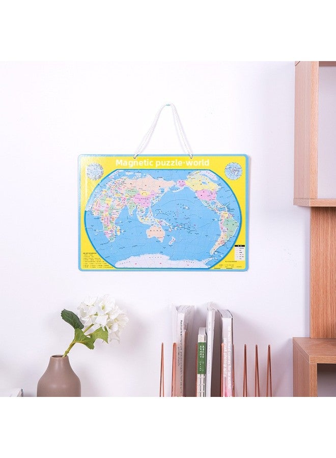 Deli 18051 Magnetic World Puzzle 42*29 Primary School Students Magnetic Geography Global Terrain Children's Educational Toys-Color:18053 Magnetic Chinese Puzzle (Green)  - Image 5