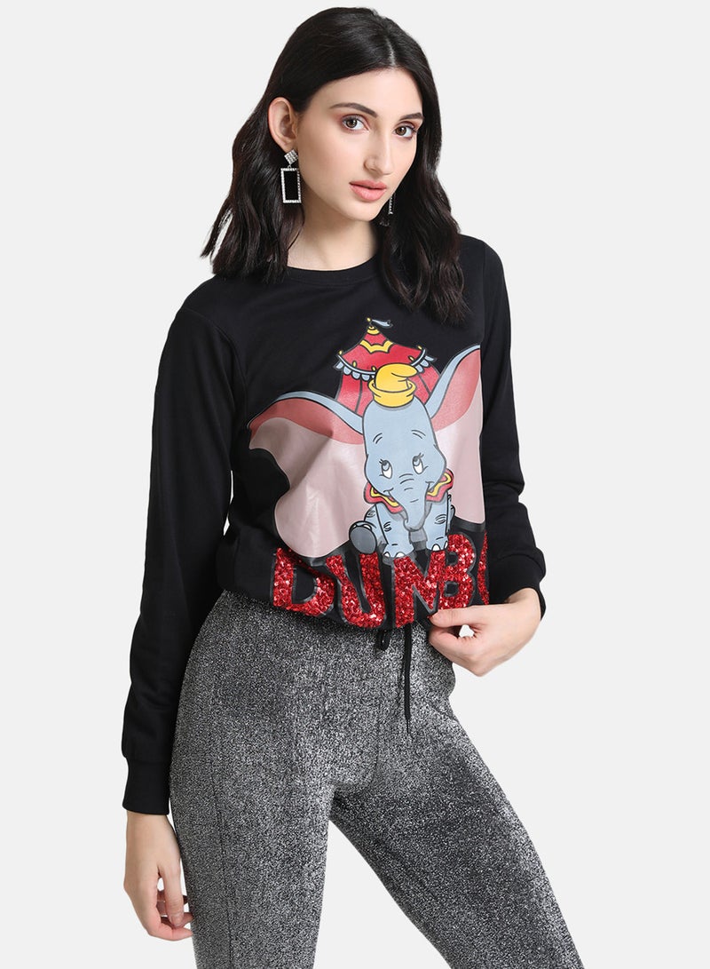 Kazo DUMBO © DISNEY CROP SEQUIN SWEAT  - Image 2
