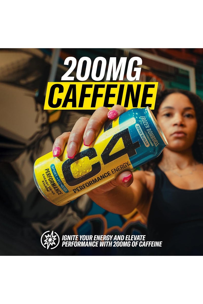 CELLUCOR C4 Pre Workout Energy Drink With Beta-Alanine, Zero Sugar, Carbonated Drink for Strength & Endurance, Midnight Cherry Flavor – 12 Pack - Image 5