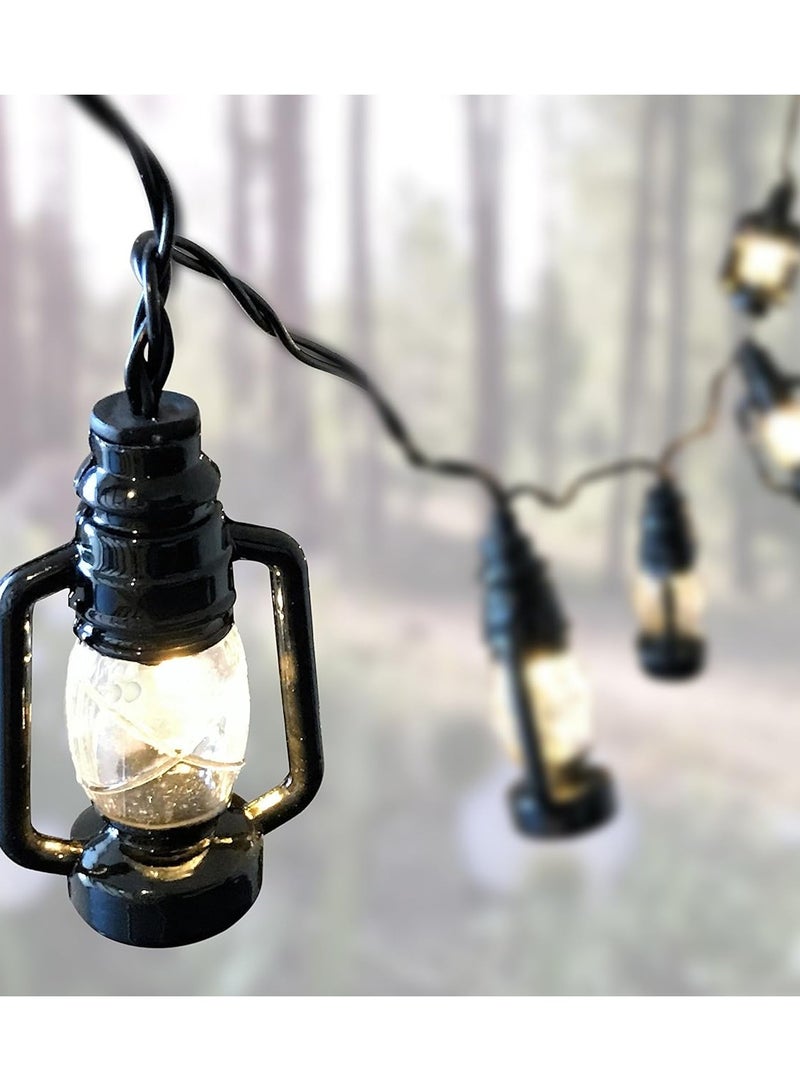Lantern String Lights - Small Black Lantern LED Light Strand Battery Operated - 6 Mini Lanterns Per Cord - Lantern Lights - Party Light - Image 1