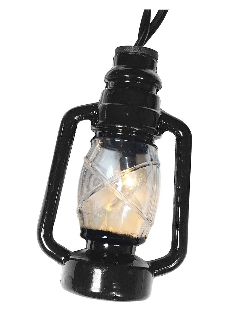 Lantern String Lights - Small Black Lantern LED Light Strand Battery Operated - 6 Mini Lanterns Per Cord - Lantern Lights - Party Light - Image 2