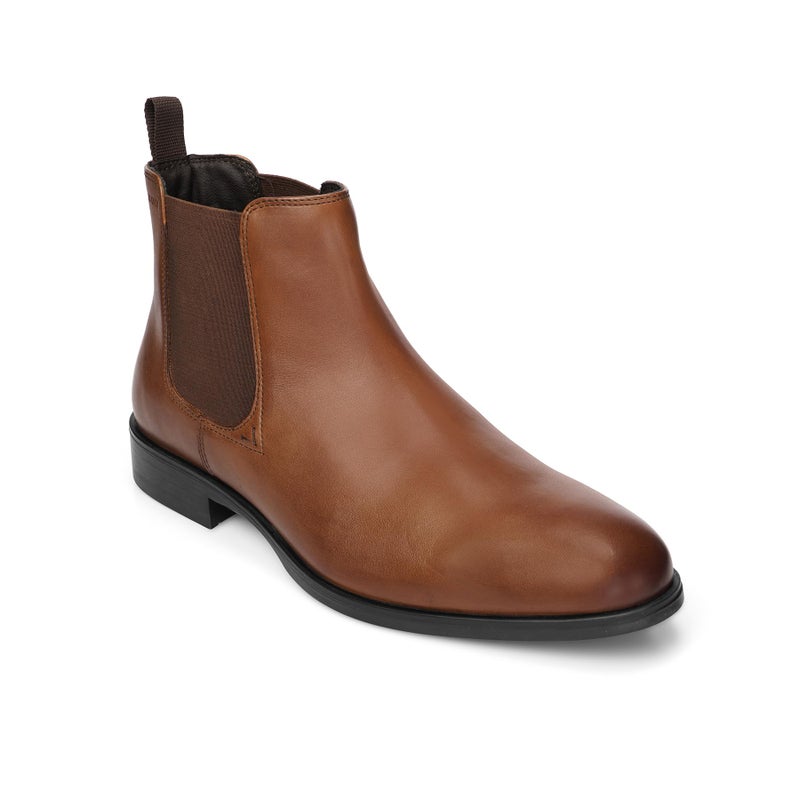 Thomas Crick Chelsea Genuine Leather Slip-On Boots with Cushioned Ortho Insole. Tan - Image 5