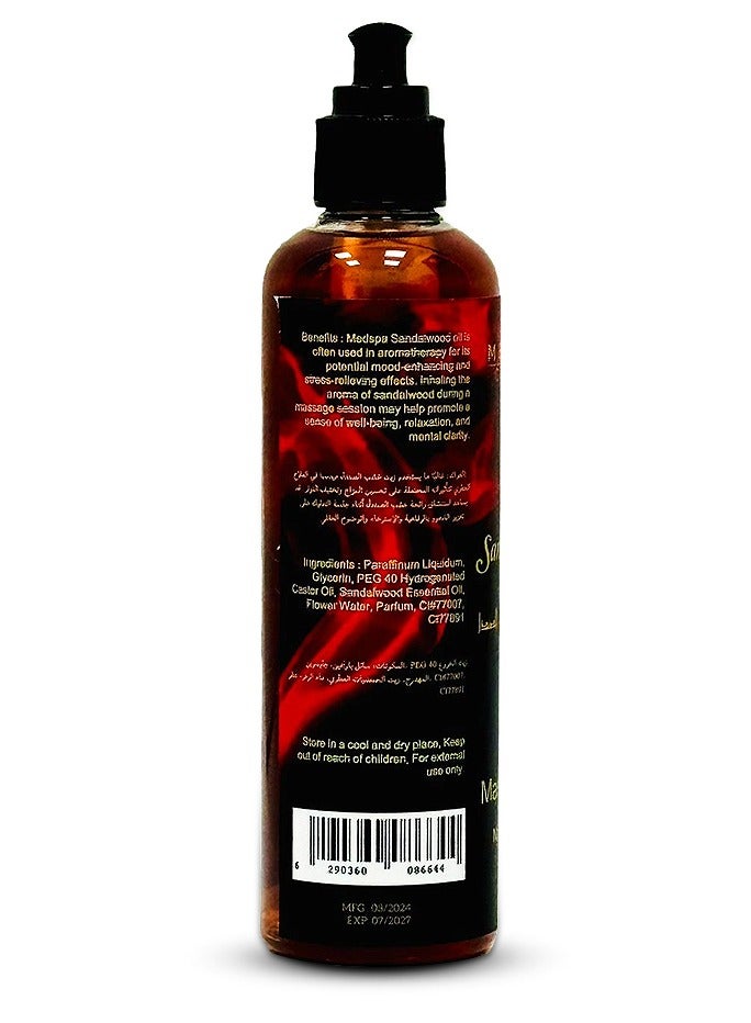 MEDSPACLINIC Sandalwood Massage Oil 250ml - Aromatherapy Blend for Relaxation and Deep Tissue Massage. - Image 3