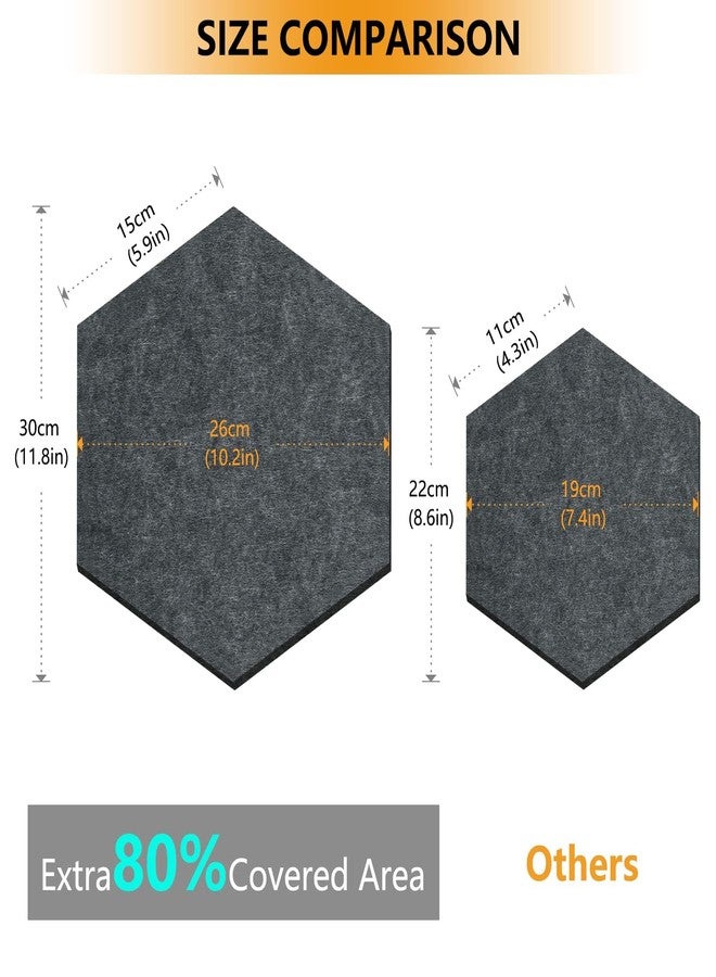 Uoisaiko 12" Large Bulletin Board with 30 Push Pins, Pack of 8 Hexagon Felt Pin Board Notice Boards for Home Office Kitchen, Felt Wall Tiles for Photos Memos (Dark Blue) - Image 5