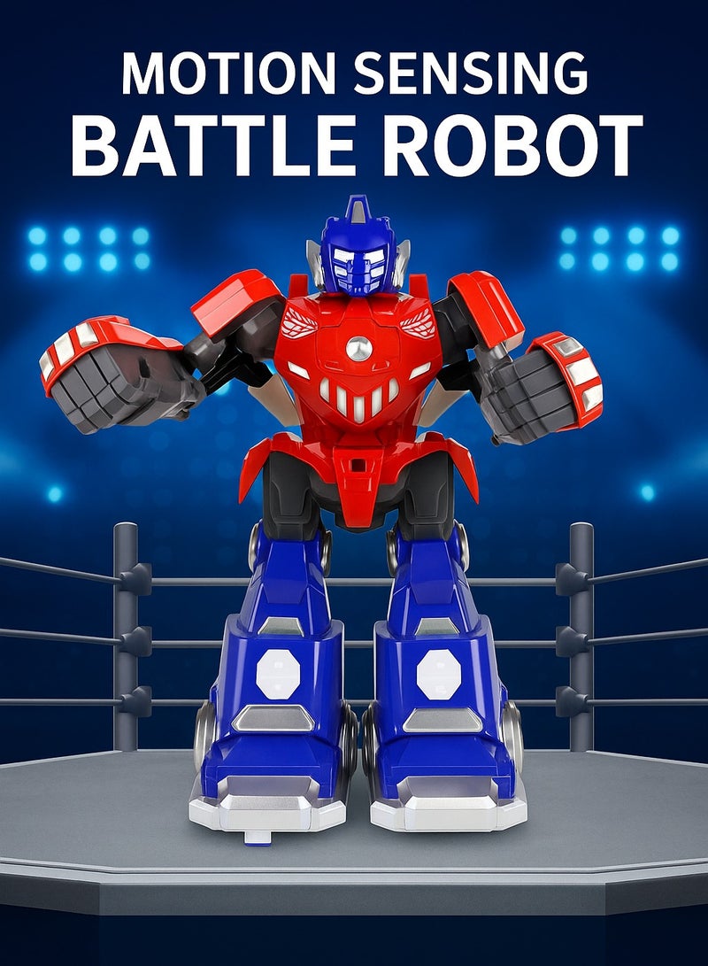 لعبة روبوت ذكية للتحكم عن بعد - 2.4 جيجا هرتز RC ومستشعر إيماءات، أضواء LED، تأثيرات صوتية، وضع اللعب المزدوج، لعبة تعليمية للأطفال من سن 3 سنوات فما فوق (أحمر) - Image 2