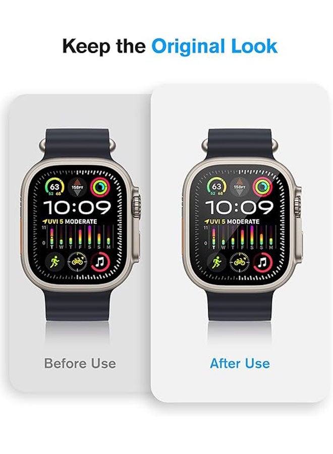 Metal Screen Case for Apple Watch Ultra 2/Ultra 49mm, Slim Frame with 9H Tempered Glass Film and Back Cover, Waterproof Watch Case - Image 2