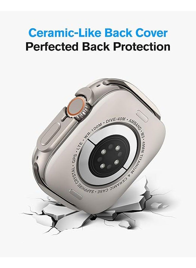 Metal Screen Case for Apple Watch Ultra 2/Ultra 49mm, Slim Frame with 9H Tempered Glass Film and Back Cover, Waterproof Watch Case - Image 4