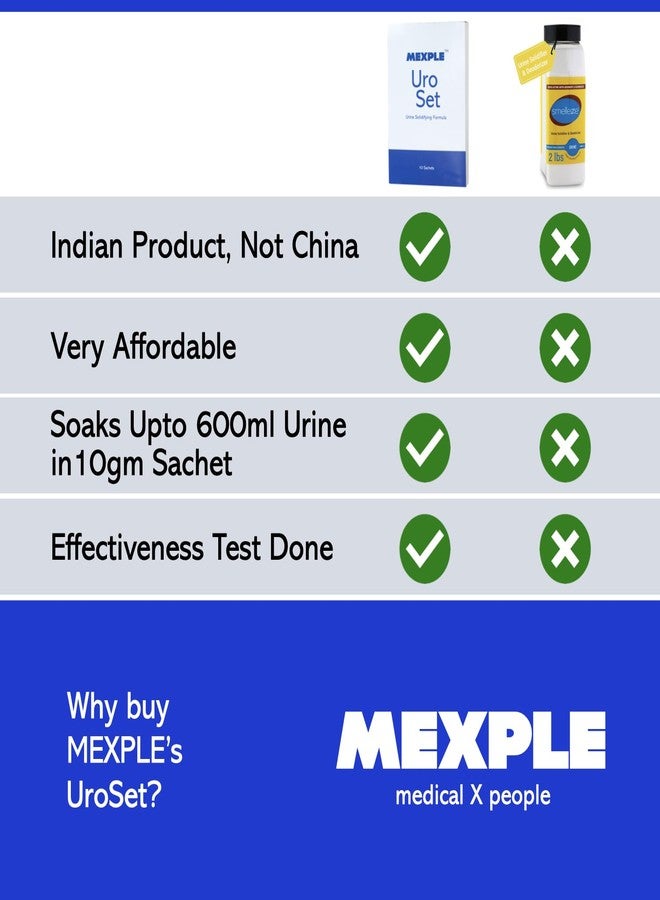 MEXPLE مسحوق امتصاص البول MEXPLE Uroset لتصلب البول | جل سحري ماص للبول يحول البول إلى جل فوريًا | عامل تبلور جل حيوي للنفايات المحمولة ومراحيض الحيوانات الأليفة | 10 أكياس، كل كيس 10 غرامات في عبوة واحدة - Image 5