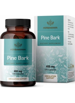 HERBAMAMA Pine Bark Extract Capsules French Maritime Pine Bark Extract Powder Pills 400Mg 100 Caps  - Image 2