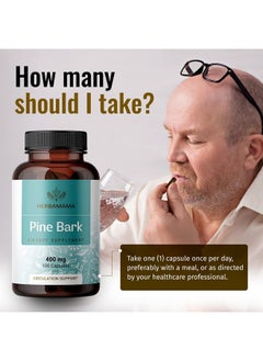 HERBAMAMA Pine Bark Extract Capsules French Maritime Pine Bark Extract Powder Pills 400Mg 100 Caps  - Image 4