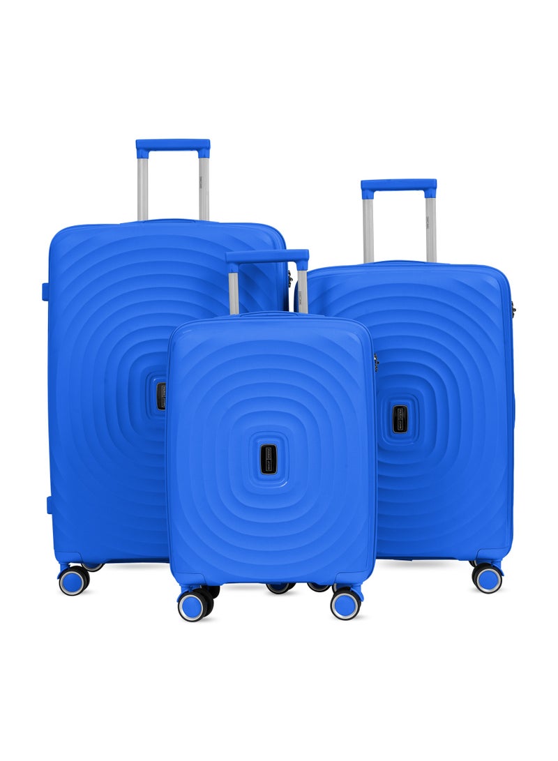 بارا جون طقم سفر ثلاث قطع | حقائب بعجلات صلبة خفيفة الوزن  كجم،  كجم،  كجم أزرق داكن - Image 1