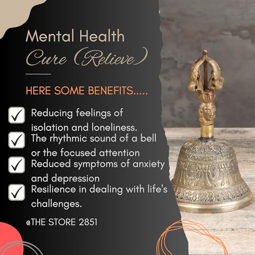 RDK SON'S Antique Tibetan Ghanta Bell – 5-Inch Brass Prayer Bell for Home Worship, Temple Rituals, Yoga, Chakra Healing, Spiritual Devotion, and Mindful Meditation Practices - Image 3